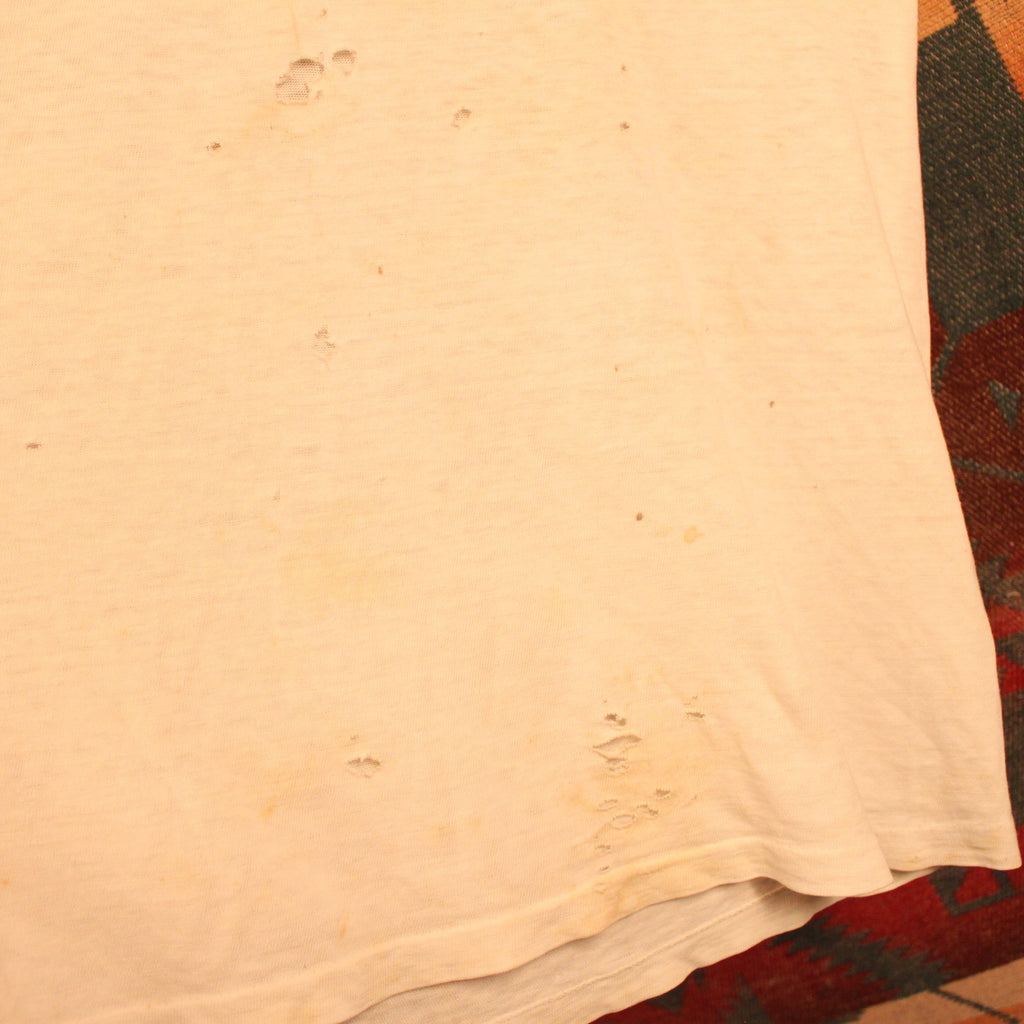 1940s Distressed White T