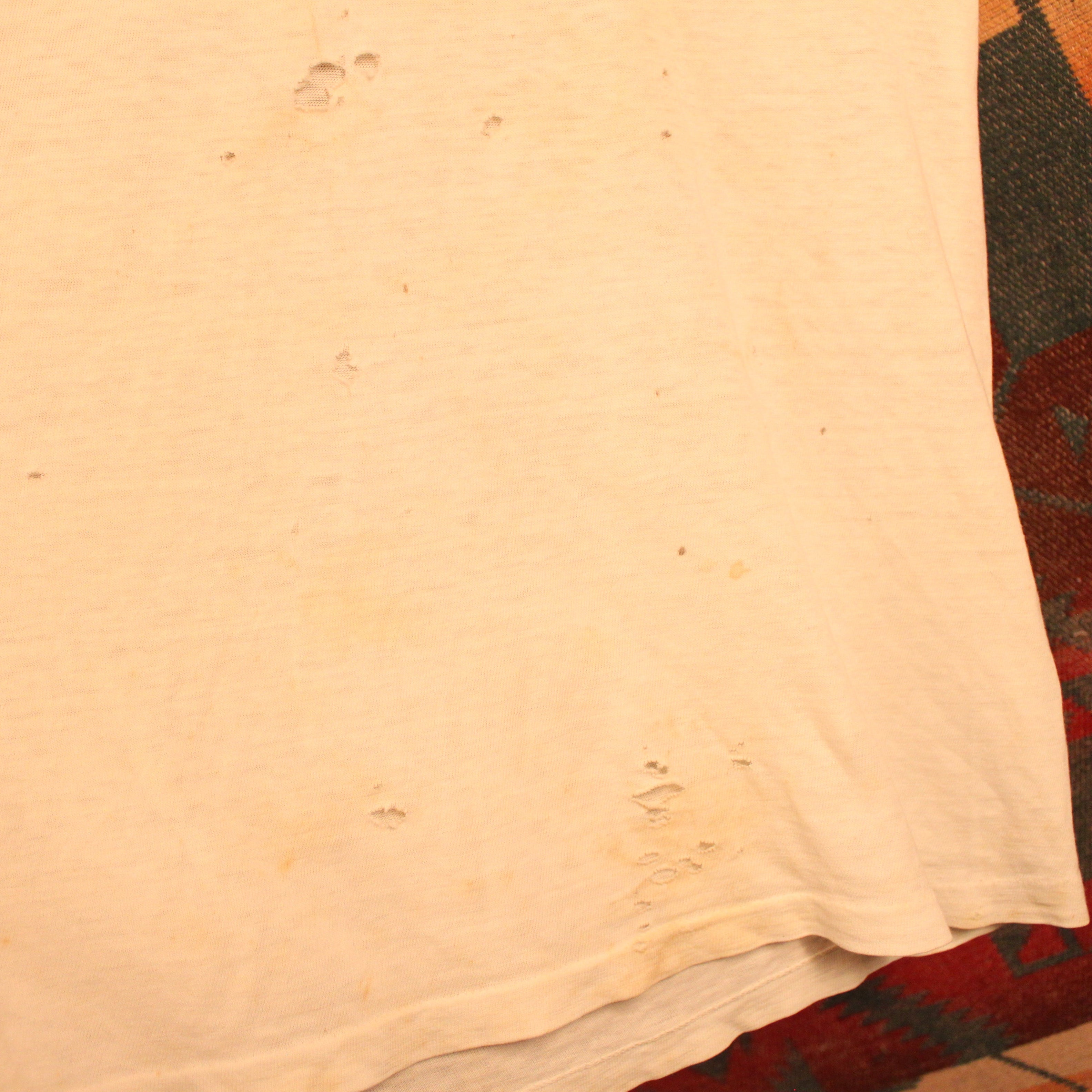 1940s Distressed White T