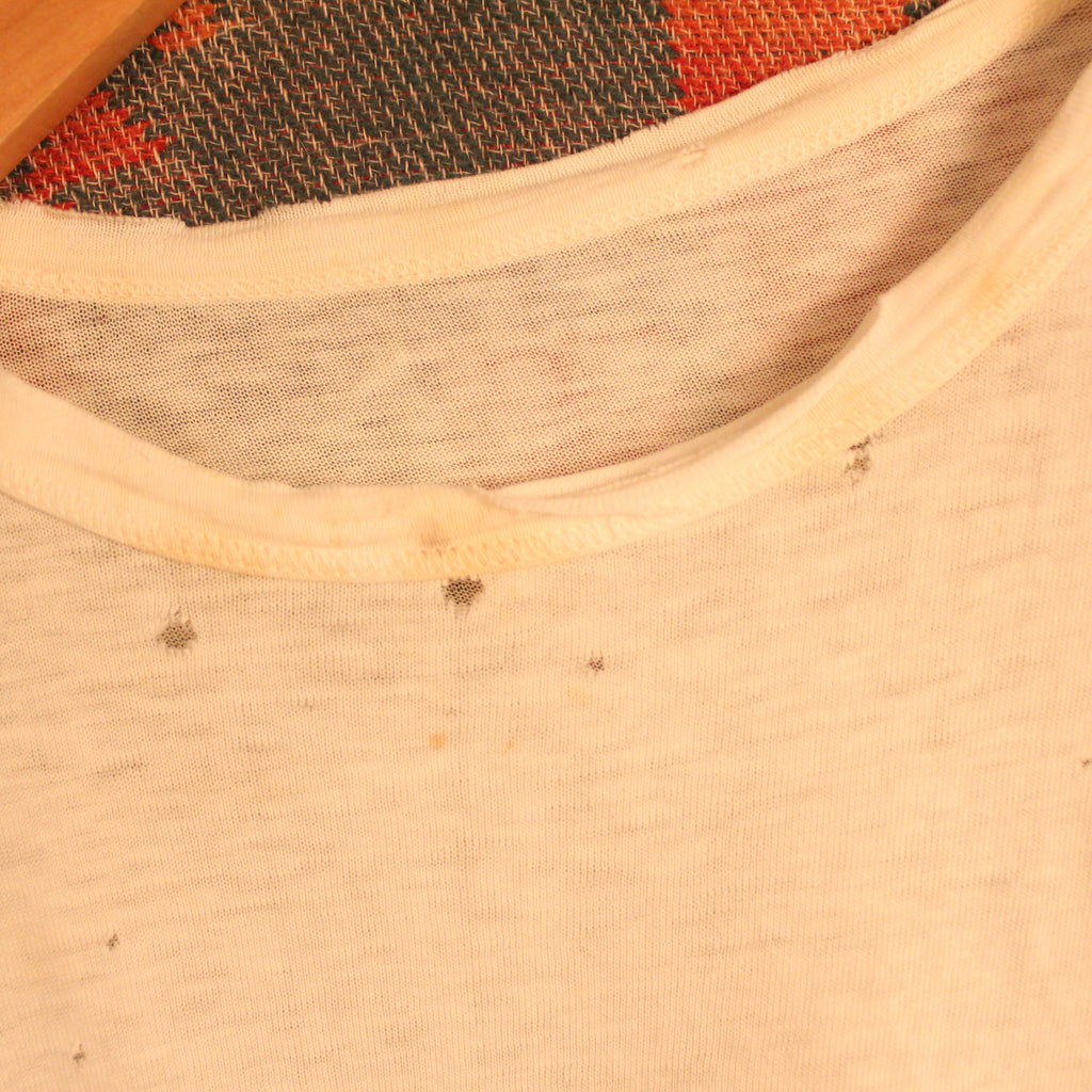 1940s Distressed White T