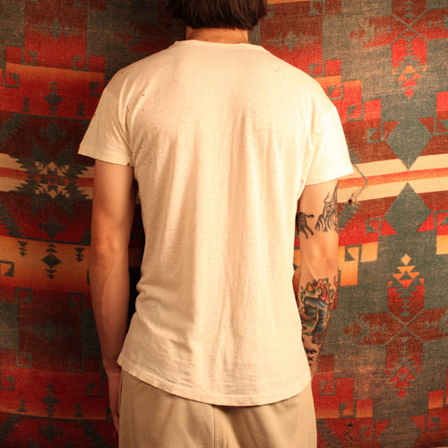 1940s Distressed White T