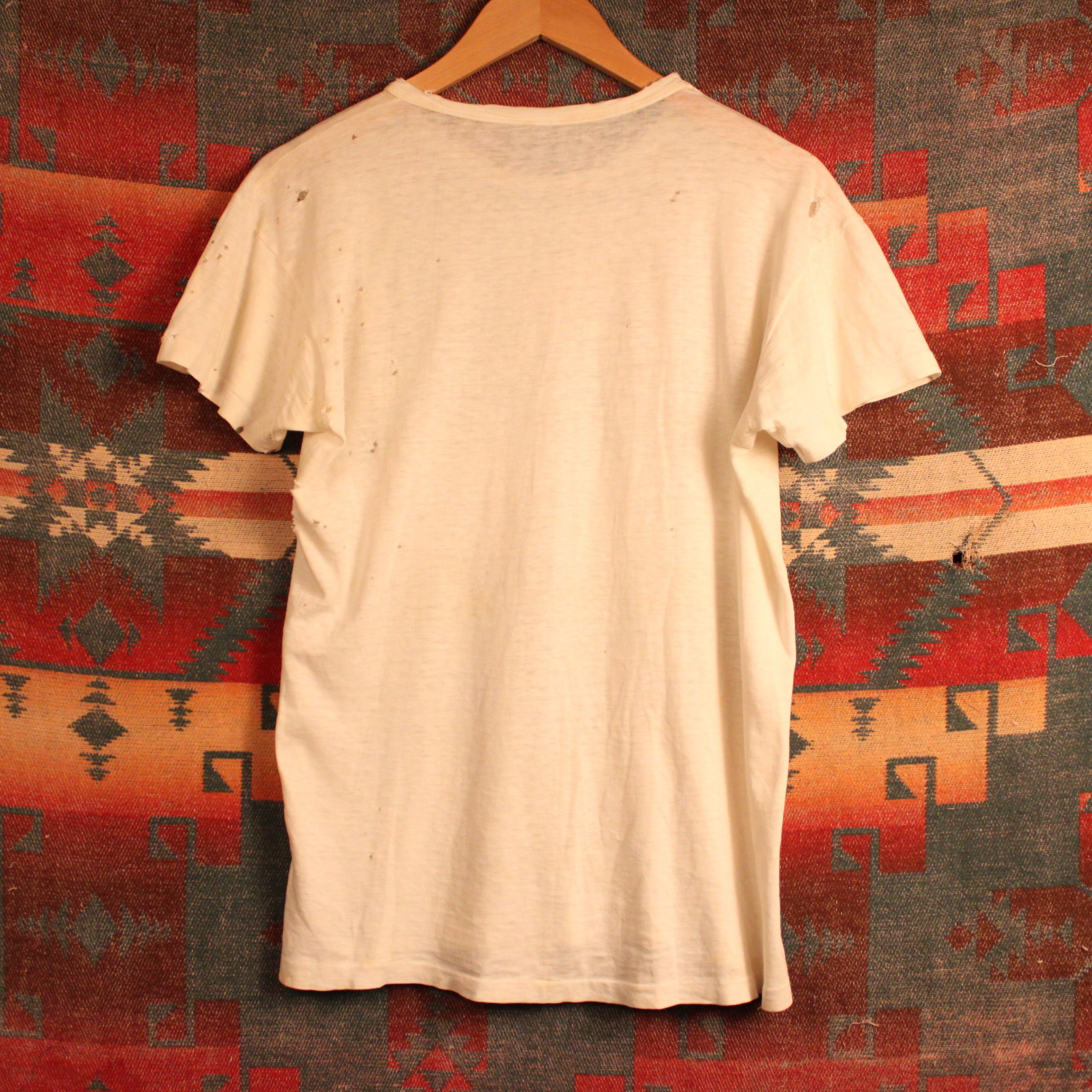 1940s Distressed White T