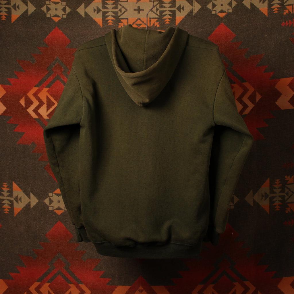 1970s Forest Green Thermal Lined Hoodie
