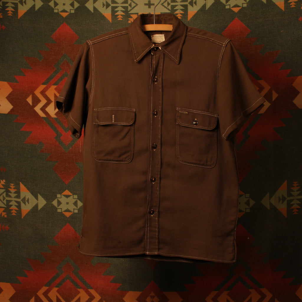 1950s Hercules Brown Button-Up Shirt