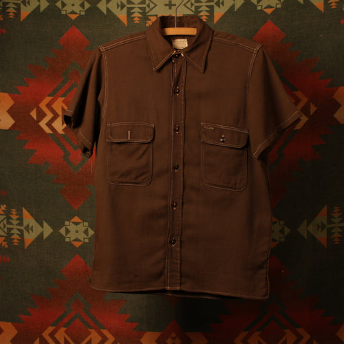 1950s Hercules Brown Button-Up Shirt
