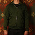 1970s Forest Green Thermal Lined Hoodie