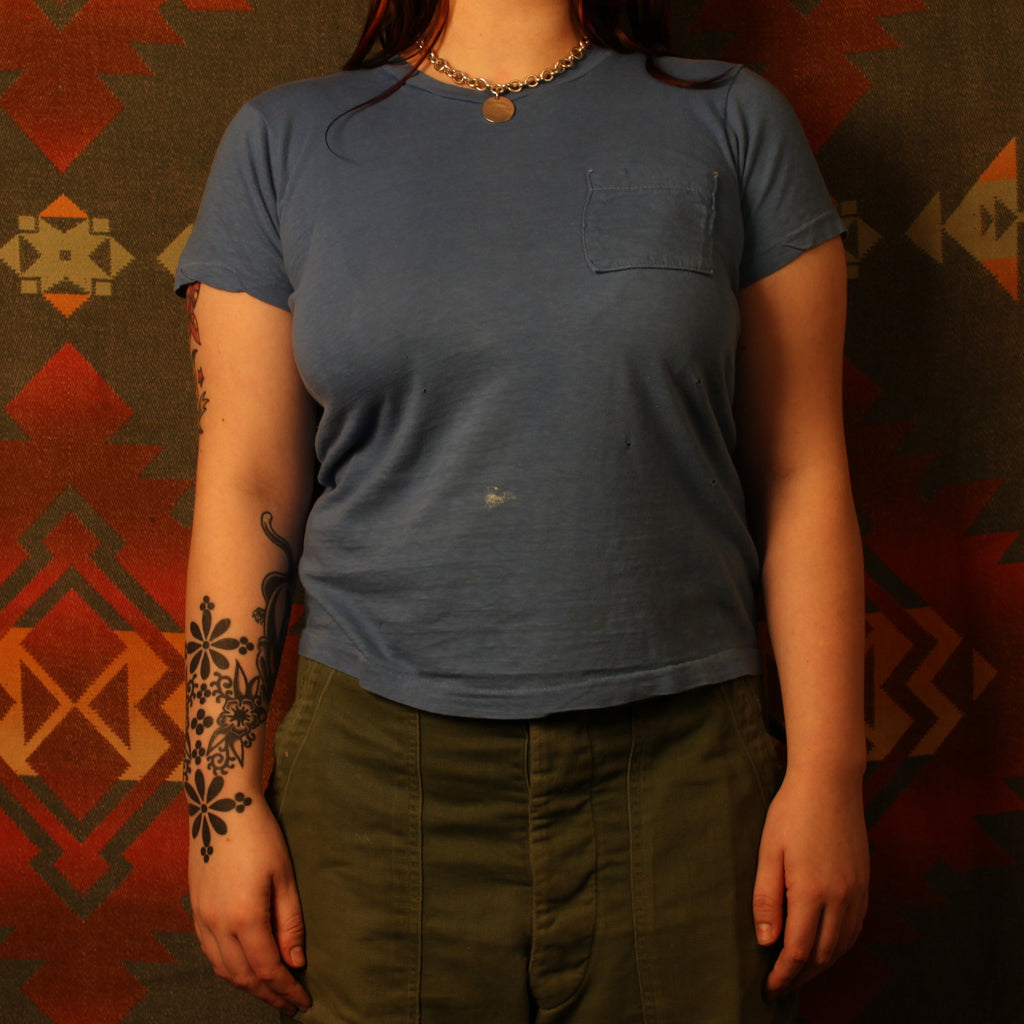 1970s Blue Selvedge Pocket T-shirt