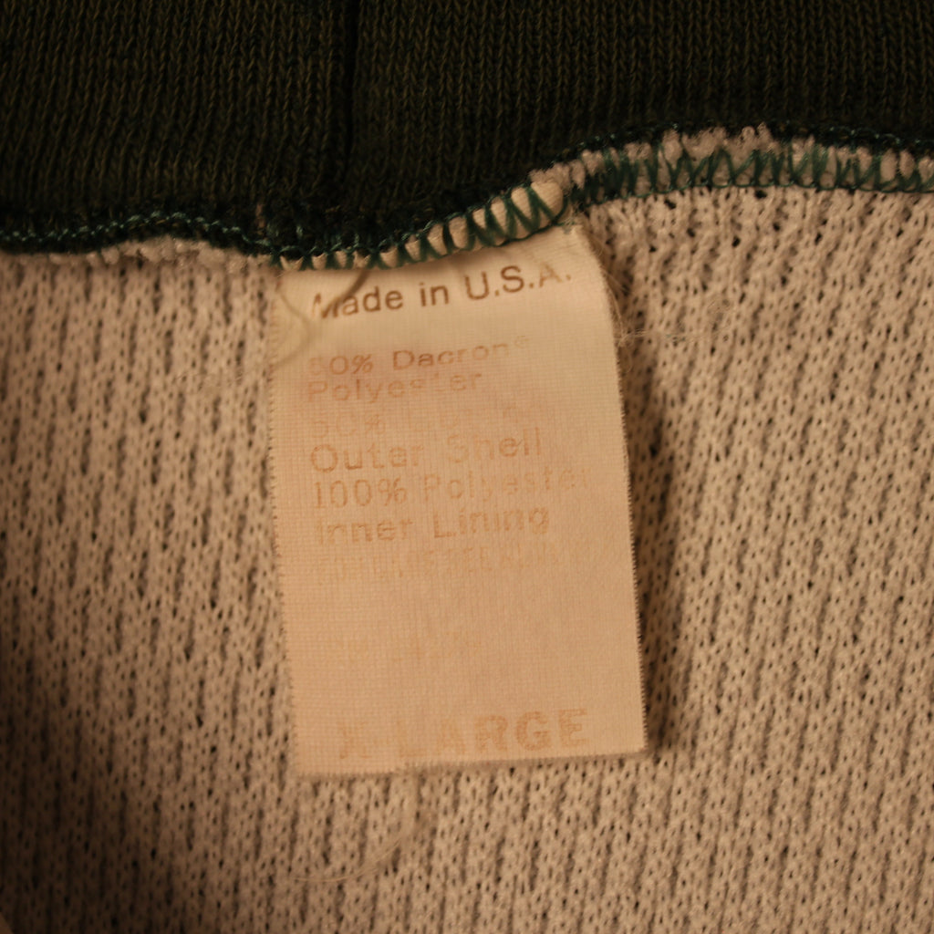 1970s Forest Green Thermal Lined Hoodie